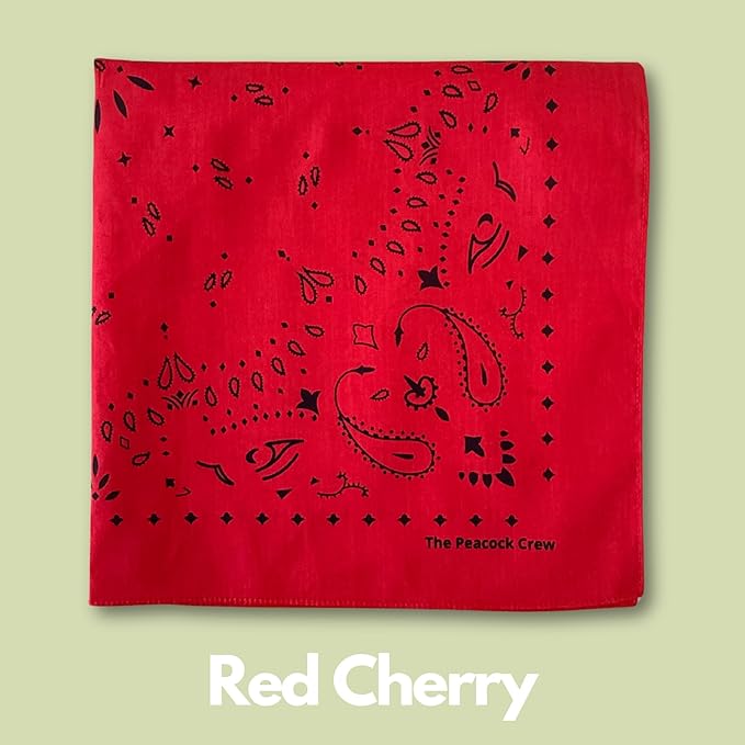 The Peacock Crew Premium Soft Cotton Bandanas Pack for Men and Women Paisley 22 x 22 inches