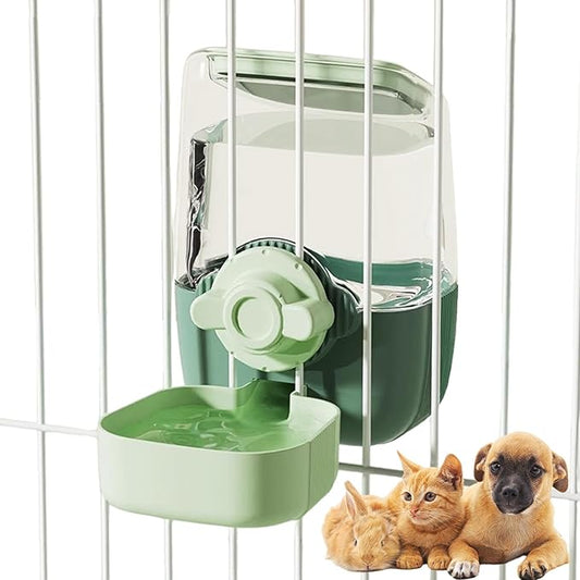 35oz Rabbit Water Bottle, Pet Hanging Automatic Water Dispenser for Small Animal Ferret Guinea Pig Chinchilla Dog Cat (Cage Grid Spacing 1.2''-2.1'') (Green)