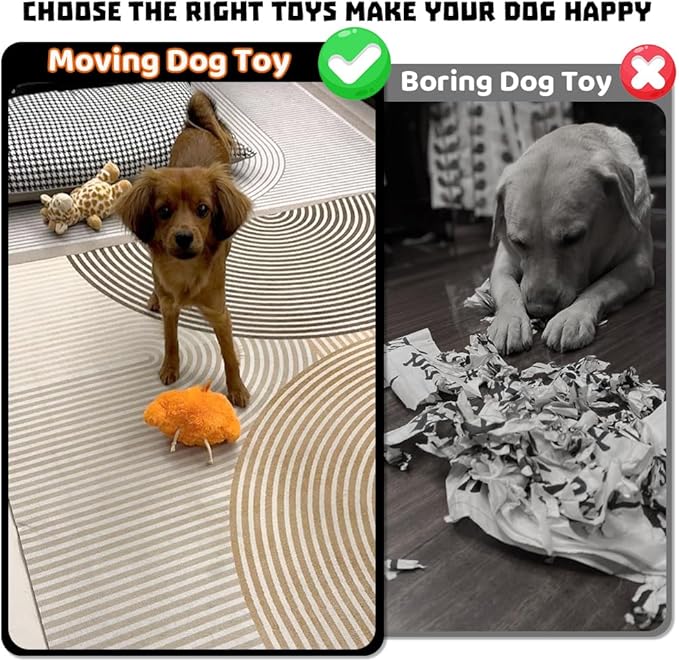 Interactive Dog Toys Rechargeable Moving Puppy Toys to Keep Them Busy, Touch Activated Puppy Toys, Puppy Dog Birthday Gifts, Electric Plush Entertainment Toy for Small & Medium Dogs