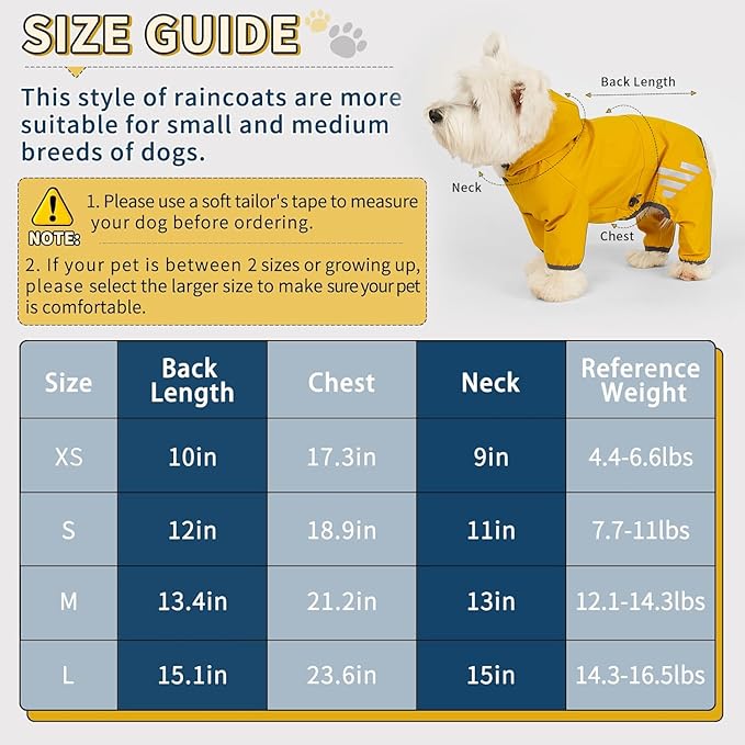 Dog Raincoat, Waterproof Dog Rain Jacket with Hood, Rain Coat with Leash Hole, Reflective Strap for Small Medium Dogs, Outdoor Adventures/Walking Lightweight Puppy（Pink,XS）
