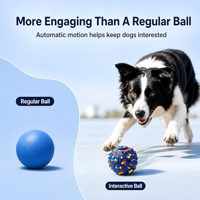2-Pack Smart Interactive Dog Toys for Large Dogs, 3.1 Inch Auto Lightweight Moving Dog Toy, Chew-Resistant E-TPU Interactive Dog Ball, IP54 Waterproof, USB-C Rechargeable, Indoor & Outdoor