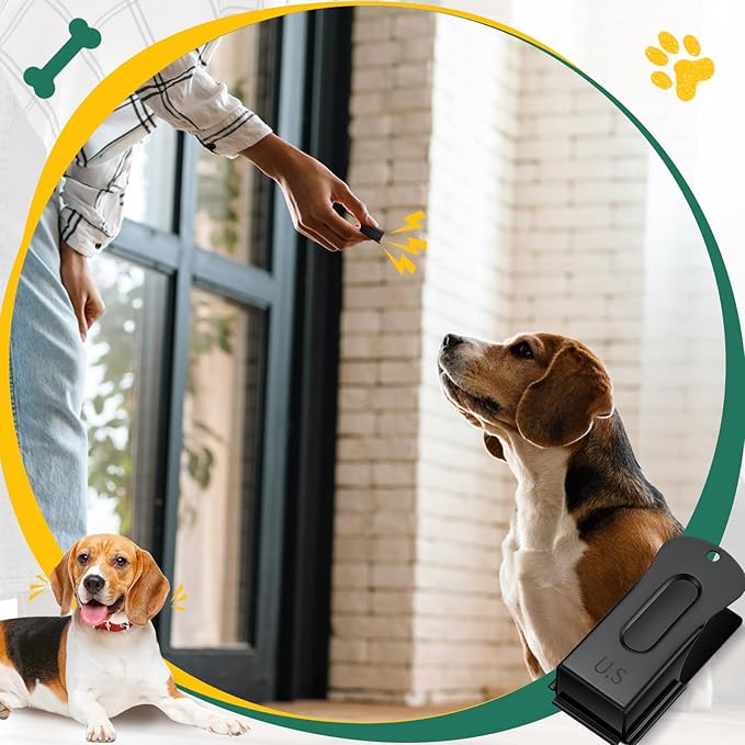2 Pieces Brass Dog Training Clicker Signaling Puppy Cricket Metal Dog Clicker for Puppy, Cat, Potty, Bird, Horse, Pet Trainer Owners Versatile Training Tools, Behavior Aids(Black)
