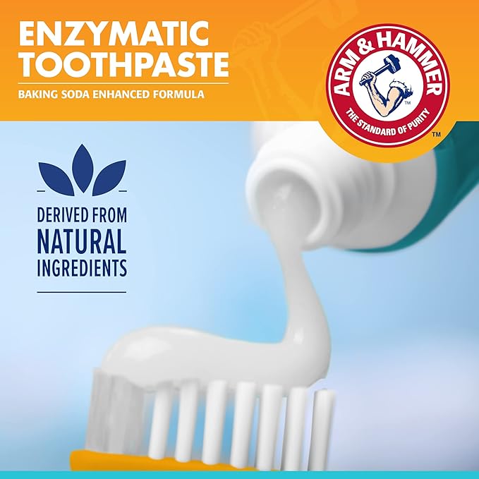 Arm & Hammer for Pets Enzymatic Dog Dental Care Kit, Chicken Flavor Toothpaste with Baking Soda for Plaque, Tartar, and Bad Breath, Double-Sided Toothbrush and Finger Brush Included, 2.5 Oz - 48 Pack