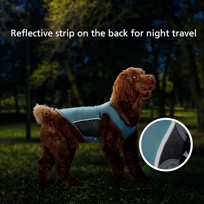 UPF 50+ Sun Protection Dog Shirt for Medium Large Dogs - Breathable Sleeveless Vest with Reflective Strips, Sports Fan Pet T-Shirt, Lightweight UV Protective Apparel P23ST00501XXXL
