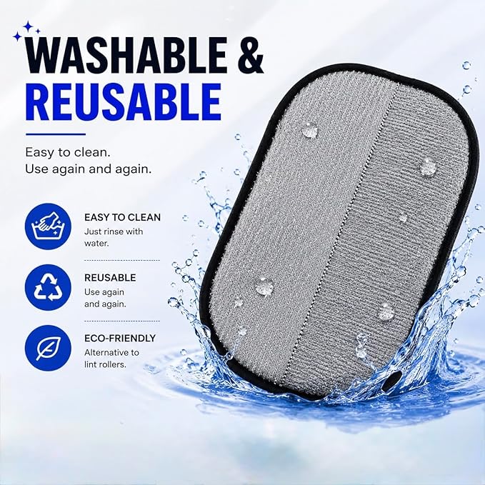 Pet Hair Removal Glove for Dogs & Cats, Newly Upgraded Reusable Electrostatic Pet Hair Remover Tool for Couch, Furniture, Bedding, Clothing & Car Seats