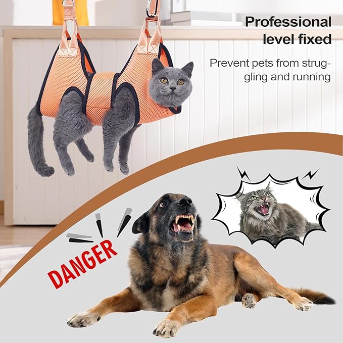 Pet Grooming Hammock – Dog Nail Care Sling, Grooming Restraint Harness | Comfortable Hanging Support, Durable Fabric Material, Safety Buckle Straps, Easy-to-Use Hammock for Home Grooming, Bath Time