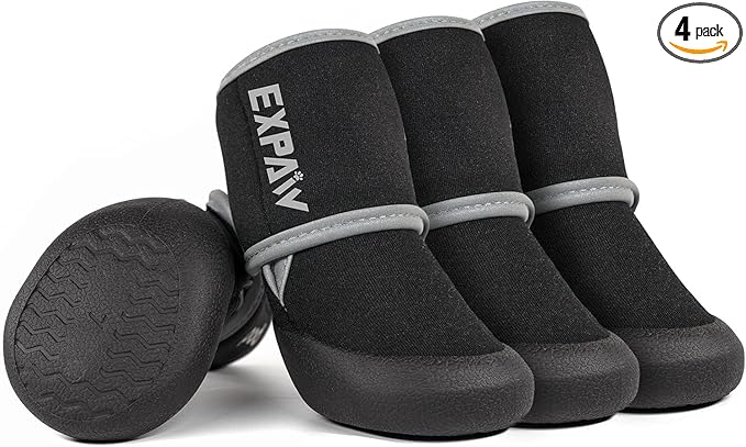 EXPAWLORER Waterproof Dog Shoes for Small Medium Large Dogs, Dog Shoes for Hot Pavement, Hiking Walking, Reflective Dog Booties for Outdoor Snow Rain Days, Anti-Slip Dog Boots & Paw Protectors