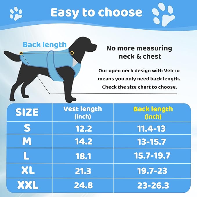 Summer Dog Cooling Vest - Lightweight Dog Cooling Jacket, Breathable Shirt for Walking, Outdoor Hunting Training and Camping (XL)
