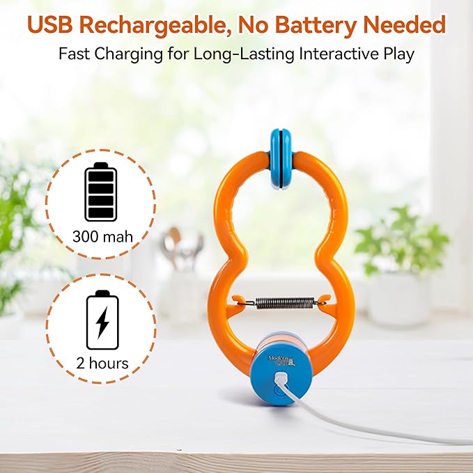 ALL FOR PAWS Interactive Cat Toy for Indoor Cats, Automatic Door Hanging Toy with Moving Feather, USB Rechargeable Cat Toys for Bored Adult Cats & Kittens, Electric Cat Toy for Enrichment & Exercise