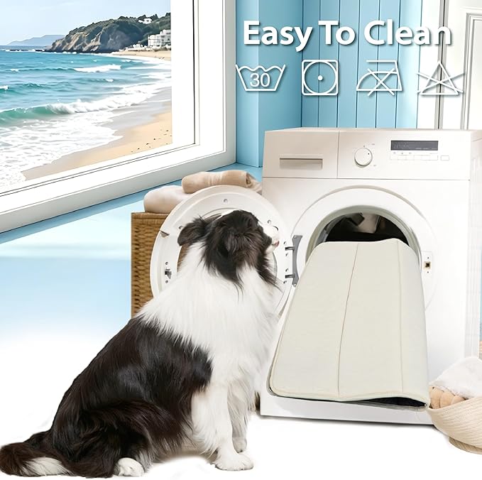Dog Cooling Mat for Medium Dogs - 30x20 Orthopedic Memory Foam Pet Pad for Summer, QMAX>0.5, Washable Premium Comfort Crate Pad for Your Furry Companion, Dark Beige