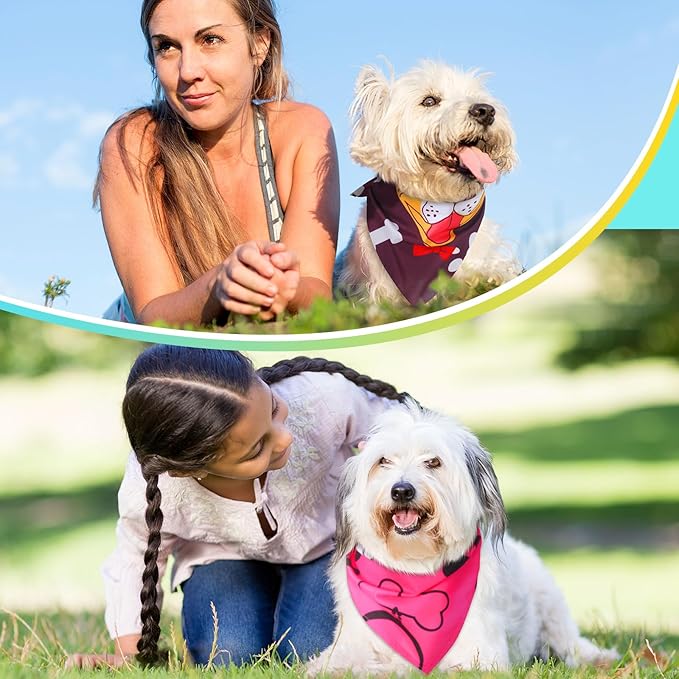 Huhumy 150 Pcs Paw Dog Bandanas Bulk Pet Bibs Colorful Triangle Scarf Pet Paw Bandanas for Medium Large Dogs Spring Summer Birthday Costume Decoration