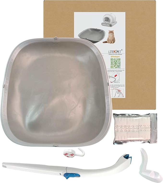 Cat Litter Box Silicon Pad Replacement for Self-Cleaning Cat Litter Box (for Model:65L Storage bin + 9L Waste Collection bin)‌Waterproof, Anti-Stick,Anti-Scratch (One Pad with Cleaning Set)
