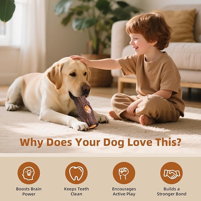 2 Pack Dog Toys for Aggressive Chewers, Interactive Indestructible Dog Toys with Frozen Treat Function, Durable Dog Puzzle Toy for Large & Medium Dogs, Reduces Anxiety, Brown & Blue