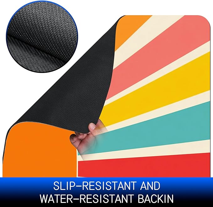 Dog Food Mat, 15.7" x 23.6" Absorbent Pet Feeding Mat for Food and Water, Waterproof Diatom Mud Pet Placemat with Non-Slip Rubber Backing, Easy Clean Cat Bowl Mat for Floors - Colorful Sunset