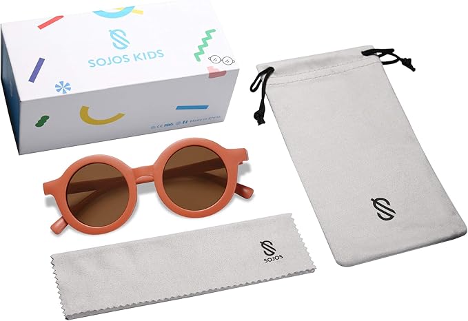 SOJOS Cute Round Polarized Sunglasses for Kids Girls Boys UV400 Protection De Sol Gafas Beach Holiday