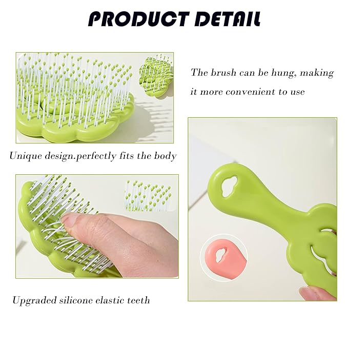 Small Dog Grooming Brush,Cloud Shape Puppy Brush Detangling Dog Hair Brushes for Wet or Dry - Perfect for Shih Tzus, Yorkies, Maltipoos - Ideal Puppy Hair Brushes for Maltese and Small Breeds (Green)