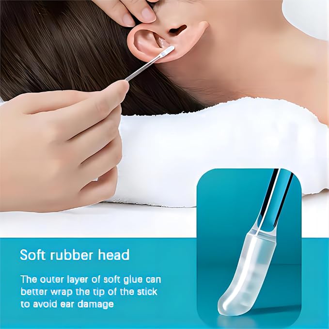 48 Pack Enhanced Adhesive Ear Digging Stick for Children's Safety Ear Cleaner for Adult Spiral Ear Wax Removal Ear Scoop Earwax Remover Tool with Dust Cover Packaging (L)