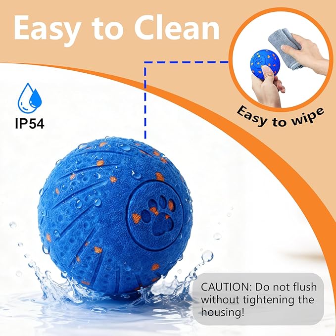 Interactive Dog Toys: Smart Dog Ball – Auto-Bounce, Vibrating & Jumping Action! Durable Duraspin Design for Aggressive Chewers. Rechargeable & Long-Lasting, Keeps Dogs Busy and Entertained Red.