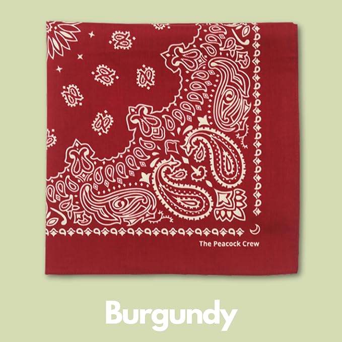 The Peacock Crew Premium Soft Cotton Bandanas Pack for Men and Women Paisley 22 x 22 inches