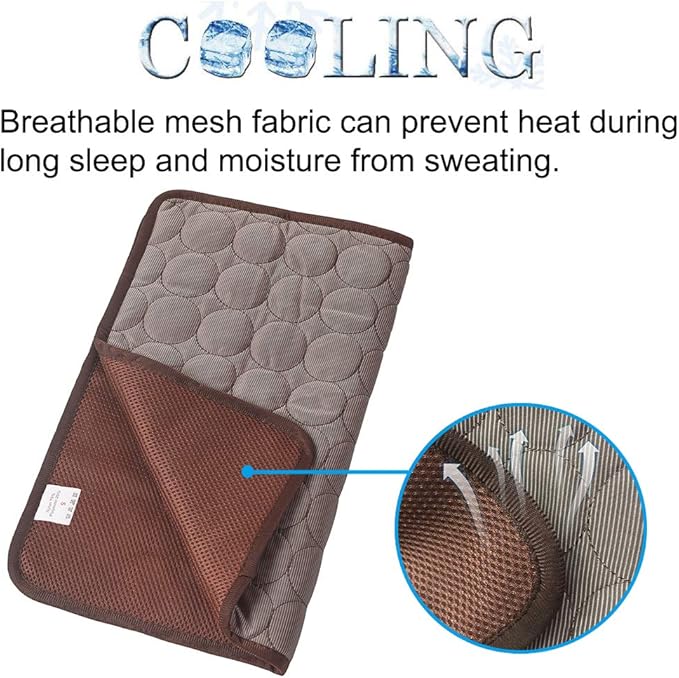 Coppthinktu Dog Cooling Mat for Dogs Self Cooling, Summer Dog Cooling Pad for Small Medium Large Dogs Cats, Pet Ice Silk Blankets Sleeping Mat, Outdoor Dog Self Cooling Crate Mats Washable Portable