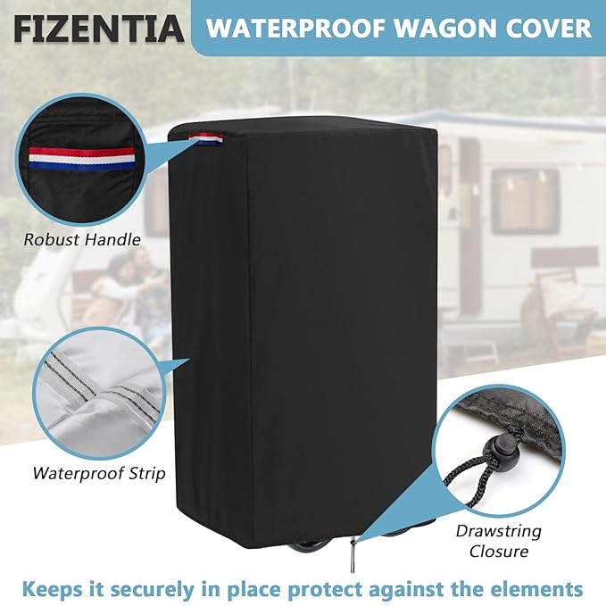 Wagon Stroller Dust Cover for Wonderfold W2 2-Seater Wagon Stroller,Folded Storage and Travel Protection,Waterproof Outdoor Cover for Rain,Dust,and Sun (25" L x 20" W x 31" H)