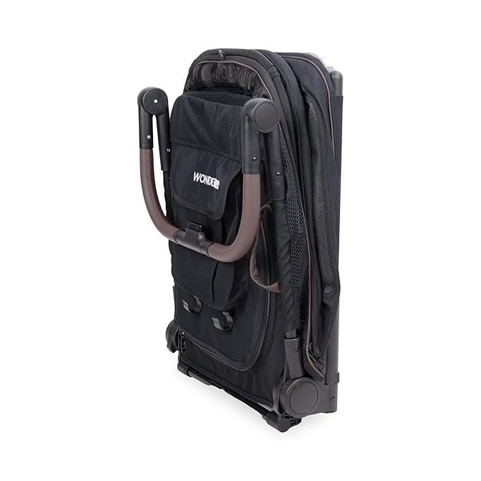 WonderFold PF Luxury FlatFold Pet Stroller Designed for Comfortable Elevated Everyday Walks - Black, Medium (Up to 66 lbs)
