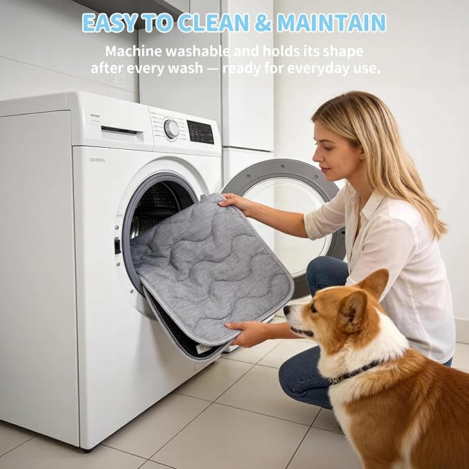 Dog Cooling Mat Q-Max>0.4 Self Cool Pad for Dogs and Cats with Anti-Slip Bottom, Washable Portable Pet Sleeping Pad for Summer，X-Larger Size 47.2" *29.6"