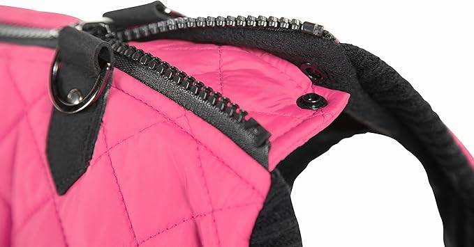 Gooby Fashion Vest Dog Jacket - Pink, X-Large - Warm Zip Up Bomber Vest with Dual D Ring Leash - Winter Water Resistant Small Dog Sweater