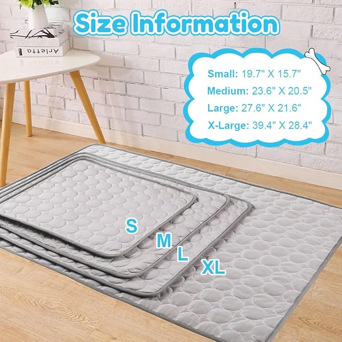 Coppthinktu Dog Cooling Mat for Dogs Self Cooling, Summer Dog Cooling Pad for Small Medium Large Dogs Cats, Pet Ice Silk Blankets Sleeping Mat, Outdoor Dog Self Cooling Crate Mats Washable Portable