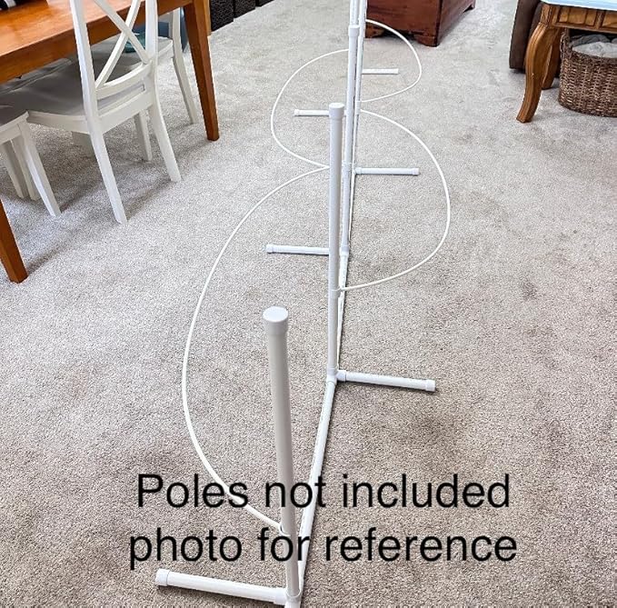 Weave Pole Guide Wires ONLY (Clip on) Set of 4 for Dog Agility. Read Description. Will ONLY fit Homemade Weave Poles Made from Factory Labeled 3/4" PVC Pipe