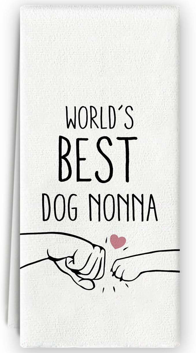 World's Best Dog Nonna Kitchen Towels, Italian Grandmother Mother Gifts, Dog Mom Grammy Gifts, Nonna Hand Towels Dish Towels for Bathroom Kitchen Decorative 16x24 Inch