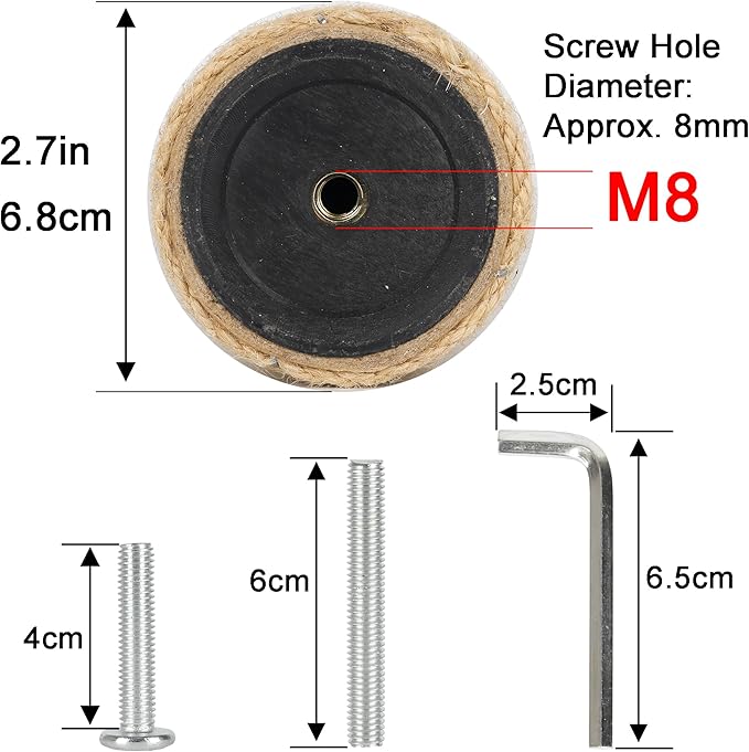 6.8cm 2.7in Diameter Cat Tree Scratching Post Replacement Jute (40cm/15.75in, M8)
