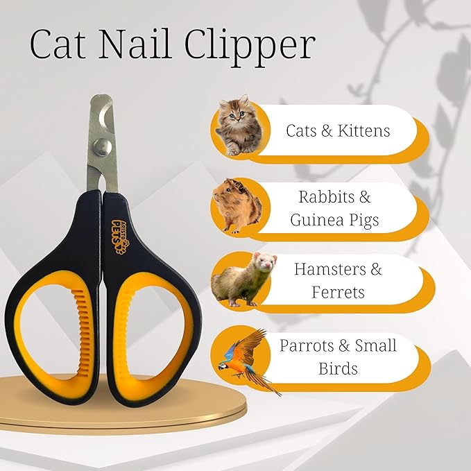 Cat Nail Clippers – Professional Stainless-Steel Claw Trimmer for Cats, Kittens, Hamsters, Rabbits, Birds & Small Animals – Sharp, Safe, Easy-to-Use Pet Nail Cutter