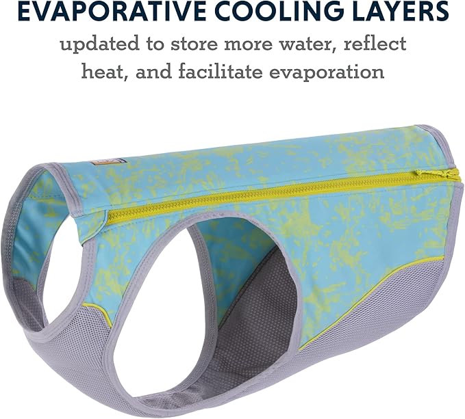 Ruffwear, Swamp Cooler Zip Dog Vest, Evaporative Cooling for Hot Weather, Blue Mist, X-Small