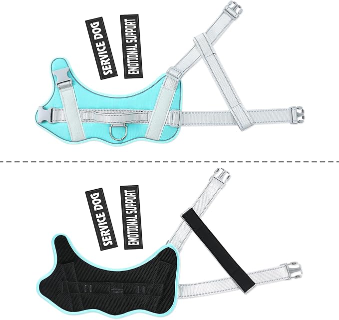 VOOPET Emotional Support Dog Harness, Professional Service Dog Vest for Small to Extra Large Dogs, Reflective, Breathable, Adjustable, No Pull/Choke, ESA Essential Harness