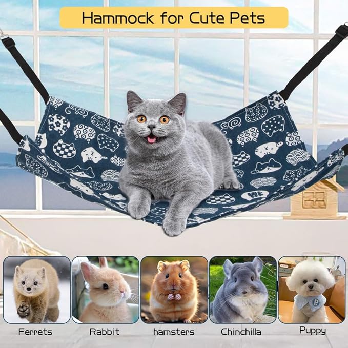 Cat Hammock & Swing - Indoor Kitten Bed & Accessories for Cat Crates & Pet Cage