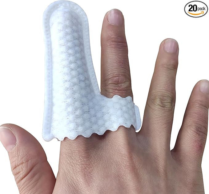 H&H Pets Disposable Finger Toothbrush Dental Dry Wipes -Ultra Soft, Fragrance Free, Hypoallergenic, 20 Count