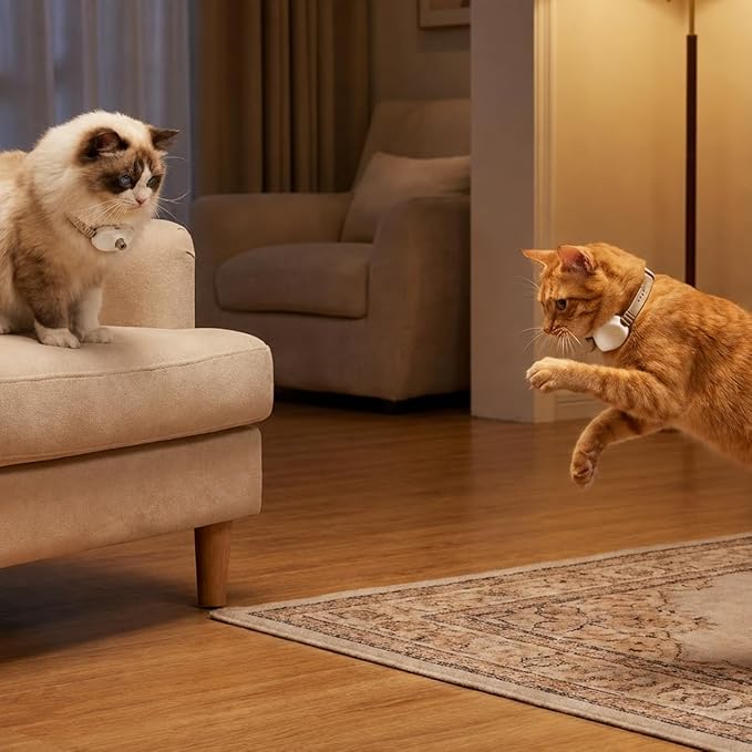 Walfront Cat Chase Toy - USB Rechargeable Automatic Interactive Red Dot Toy for Indoor Cats, Adjustable Height 9.1–13.4in, 2 Modes & 41° Angle, Fun for Active Cats