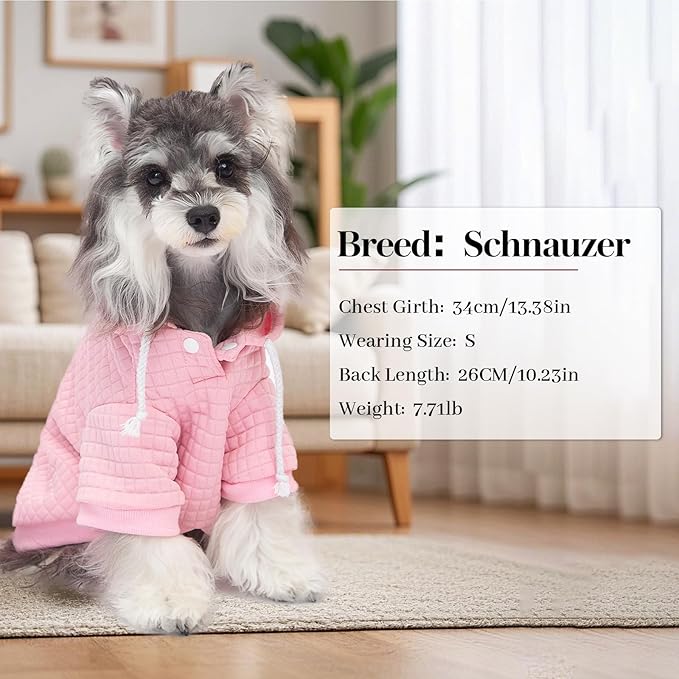 2 Pack Dog Hoodie Sweaters for Small Medium Dogs Warm Dog Clothes for Large Dogs Soft Waffle-Like Laminated Sweatshirt Bulldog (Pink+Rose, 3XL (Back: 29.5",Chest: 36.5", Neck: 27"))