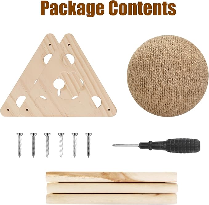 Sisal Cat Scratching Ball, Cat Scratcher Ball Toy with Cute Stable Stand, Interactive Exercise Toy for Small Pet to Play and Exercise