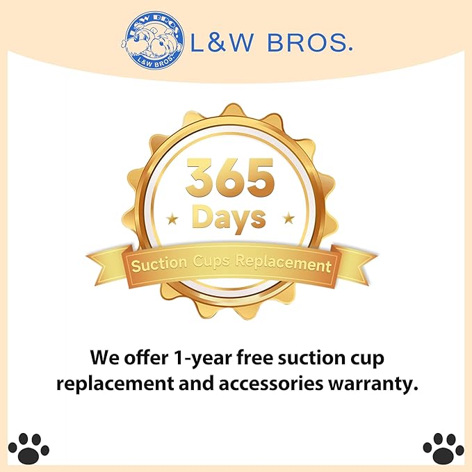 L&W BROS. 2PC Cat Window Perch Cushion Bed Cat Hammock with 4 Updated Suction Cups Easy to Assemble Window Bed for Heavy Large Cats (M White)