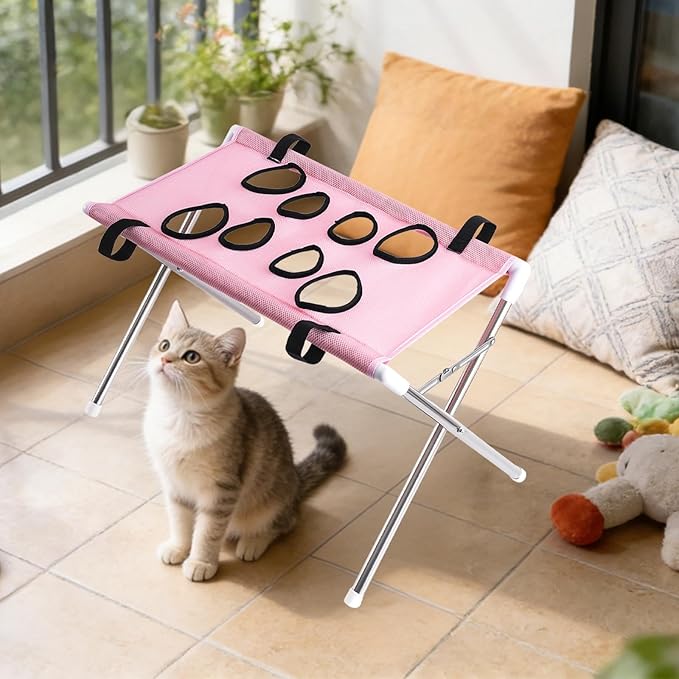 Pet Grooming Hammock Hammock Helper Washing Cat Grooming Hanging Harness for Nail Trimming Nail Clipping, Pink