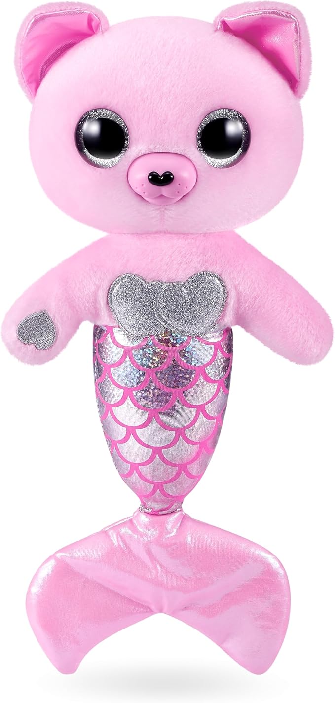 Pets Alive Furmaids by ZURU Mermaid Plush Interactive Lights Sounds Girls Toy (Pink Kitten)