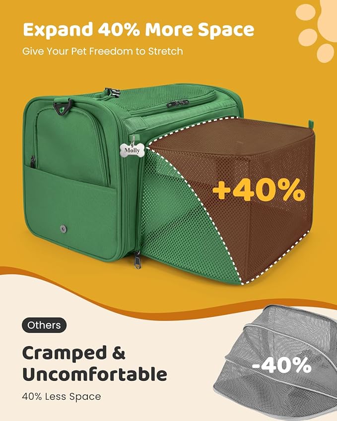 MIDOG Cat Carrier Soft for Small to Medium-Sized Cats,Up to 15 Lbs, TSA Airline Approved Soft Sided Pet Carrier,Collapsible Travel Cat Carry Bag(Grey)