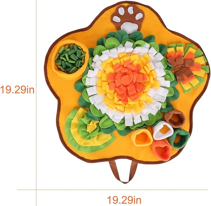 Yummy Sam Snuffle Mat for Small Medium Dogs, Portable Interactive Nose Smell Training Sniffing Pad with Puzzle Toys for Boredom Stimulating Slow Eating and Keep Busy (Orange)
