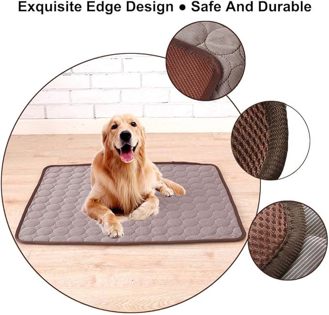 Coppthinktu Dog Cooling Mat for Dogs Self Cooling, Summer Dog Cooling Pad for Small Medium Large Dogs Cats, Pet Ice Silk Blankets Sleeping Mat, Outdoor Dog Self Cooling Crate Mats Washable Portable