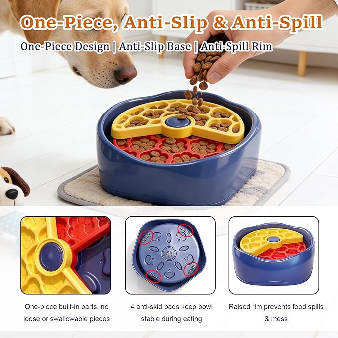 Dog Puzzle Toys Slow Feeder Bowls,Interactive Treat Dispensing Dog Puzzle for IQ Training and Brain Stimulation, Mental Enrichment Snuffle Mat Alternative for Small Medium Large Dogs Puppies Cat