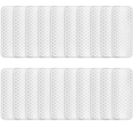20PCS Night White Reflective Tape,Mailbox Reflectors,Can Be Used as Helmet Stickers and Tape,Applicable for Bikes,Pets and Gear,Enhancing Nighttime Safety