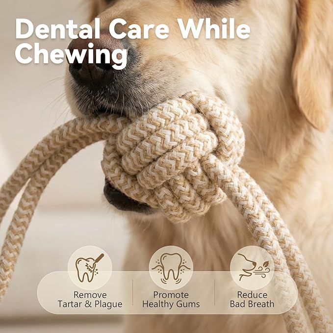 Puppy Chew Toys for Teething, Rope Toys for Dogs Training and Play, Durable Chew Rope for Small and Medium Breeds, M Size