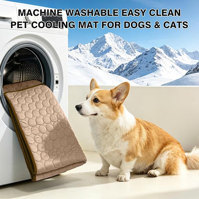 Dog Cooling Mat, Breathable Cooling Mat for Dogs(Q-Max>0.4) Washable Cold Crate Pad Cooling Dog Bed Mats, Non-Slip Dog Cooling Pad, Cats Cooling Mat for Kennels, Crates, Cars, Indoor & Outdoor